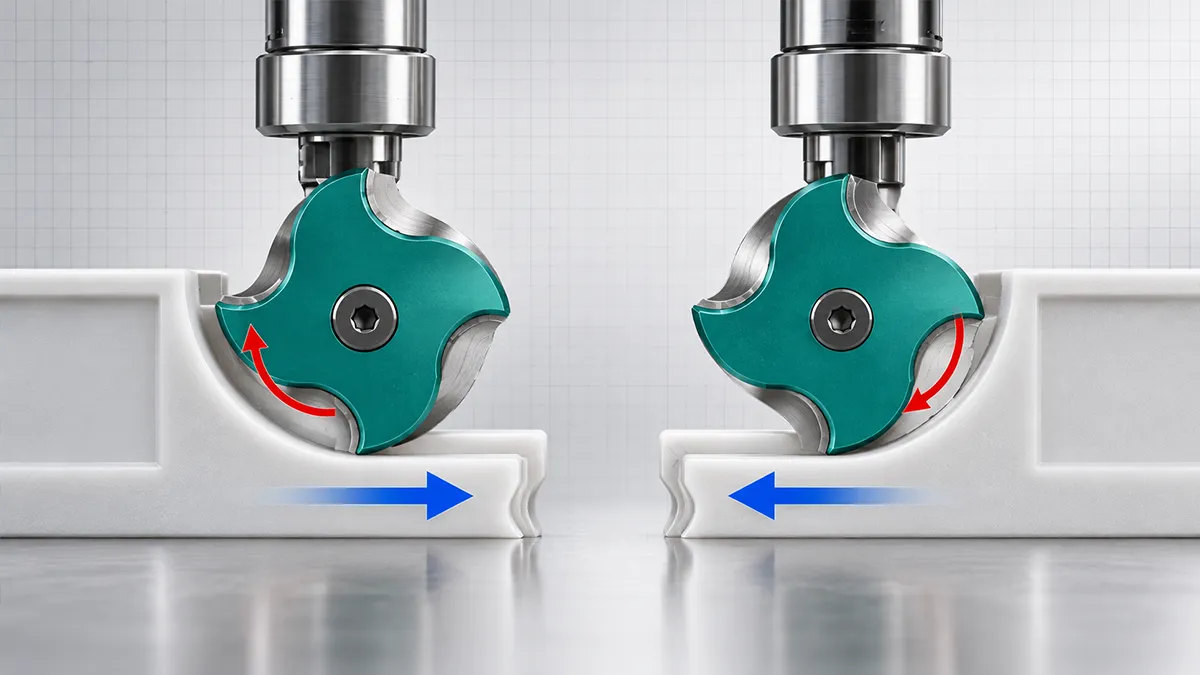 Climb milling and conventional milling
