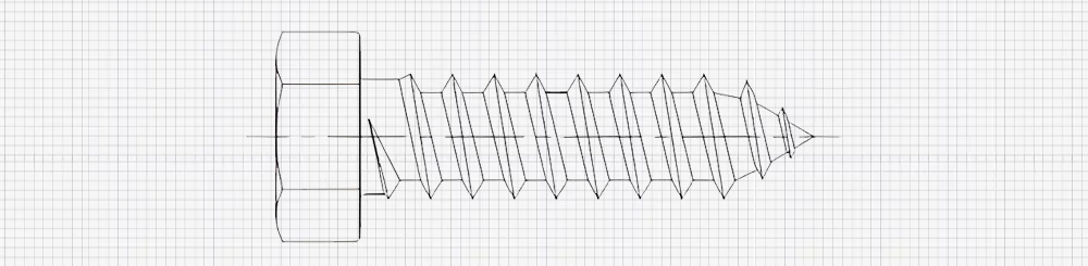 Dibujo de tornillos para madera