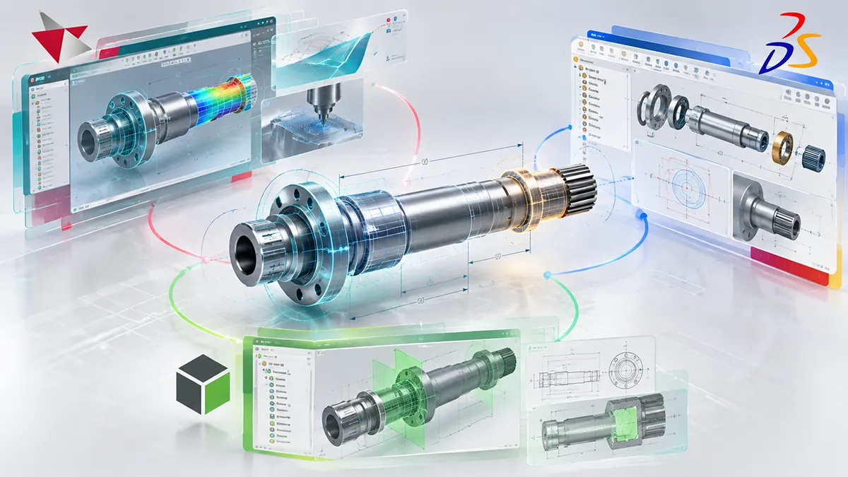 part design using NX CAD SolidWorks Creo