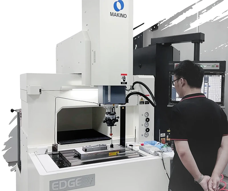 CNC operator is operating the CNC machining machine