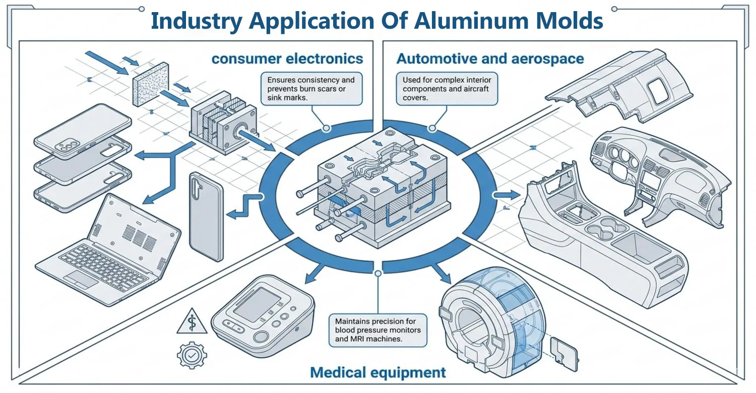 Aluminum mold consumer electronics automotive aerospace medical production