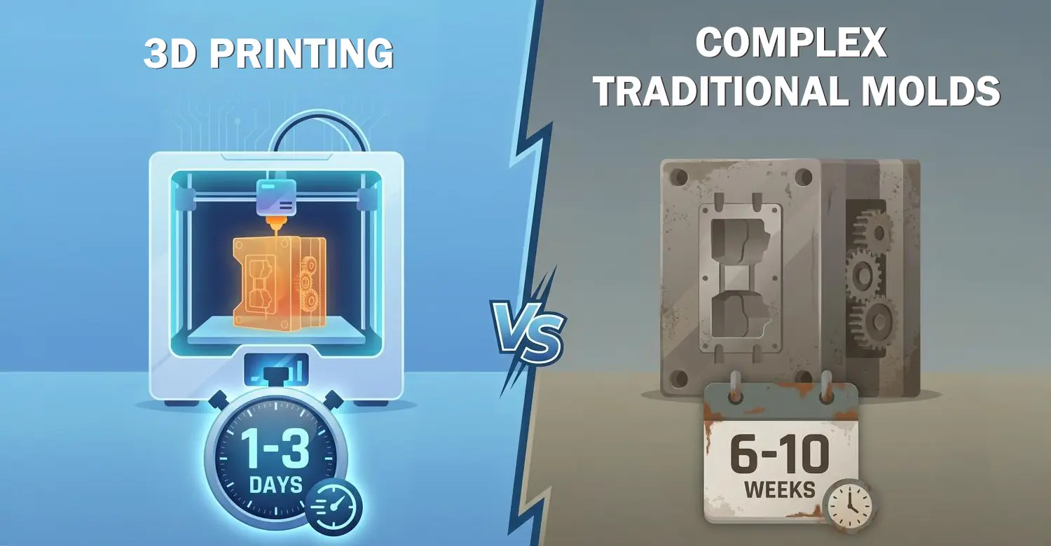 Lead time comparison 3D printed rapid tooling vs traditional molds