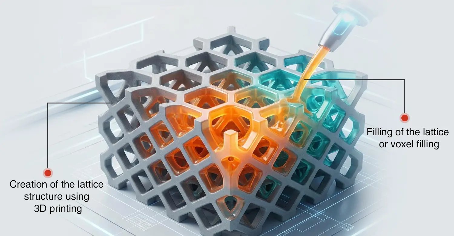Voxelfill process combines 3D printed lattice with plastic injection filling