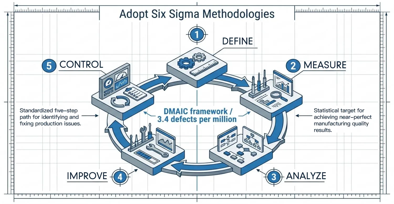 Six Sigma DMAIC five step cycle