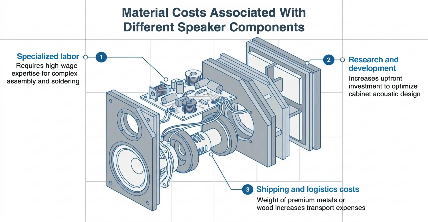 Speaker component cost labor research logistics