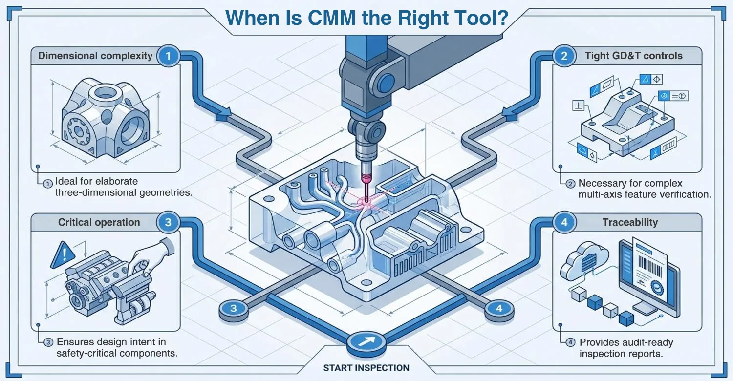 When coordinate measuring machine is the correct inspection tool