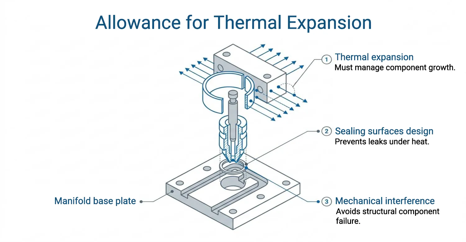 mechanical design considerations for thermal expansion in hot runner assemblies