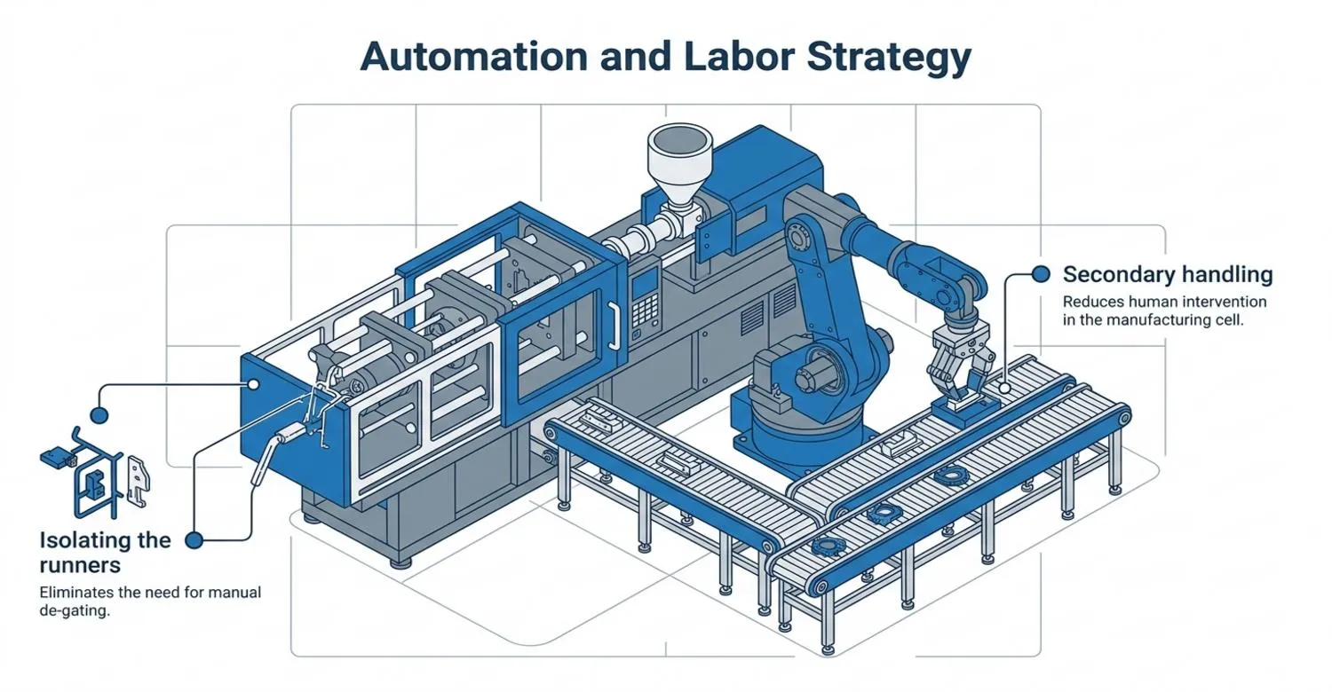 Injection molding robotic automation production cell