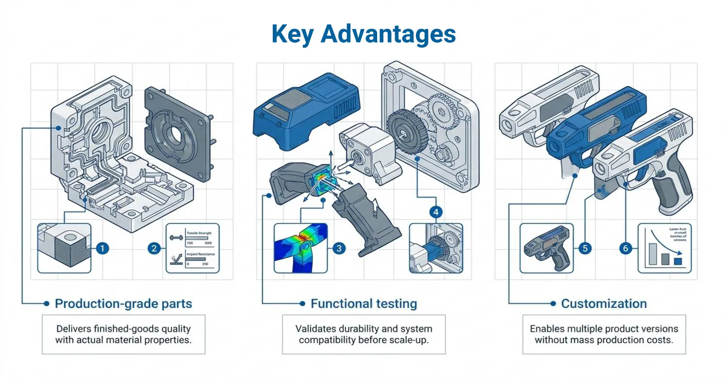 functional benefits of production grade parts in bridge tooling applications