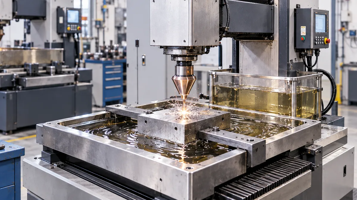 EDM machining process at first mold