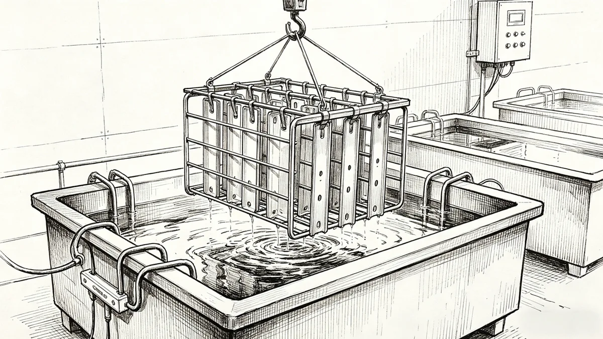 line draw of an aluminum anodizing factory