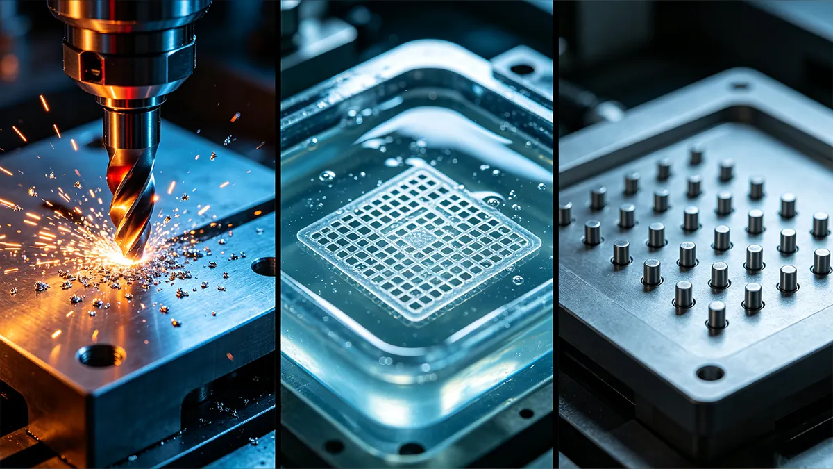 Comparison of mechanical, chemical, and electrochemical machining processes