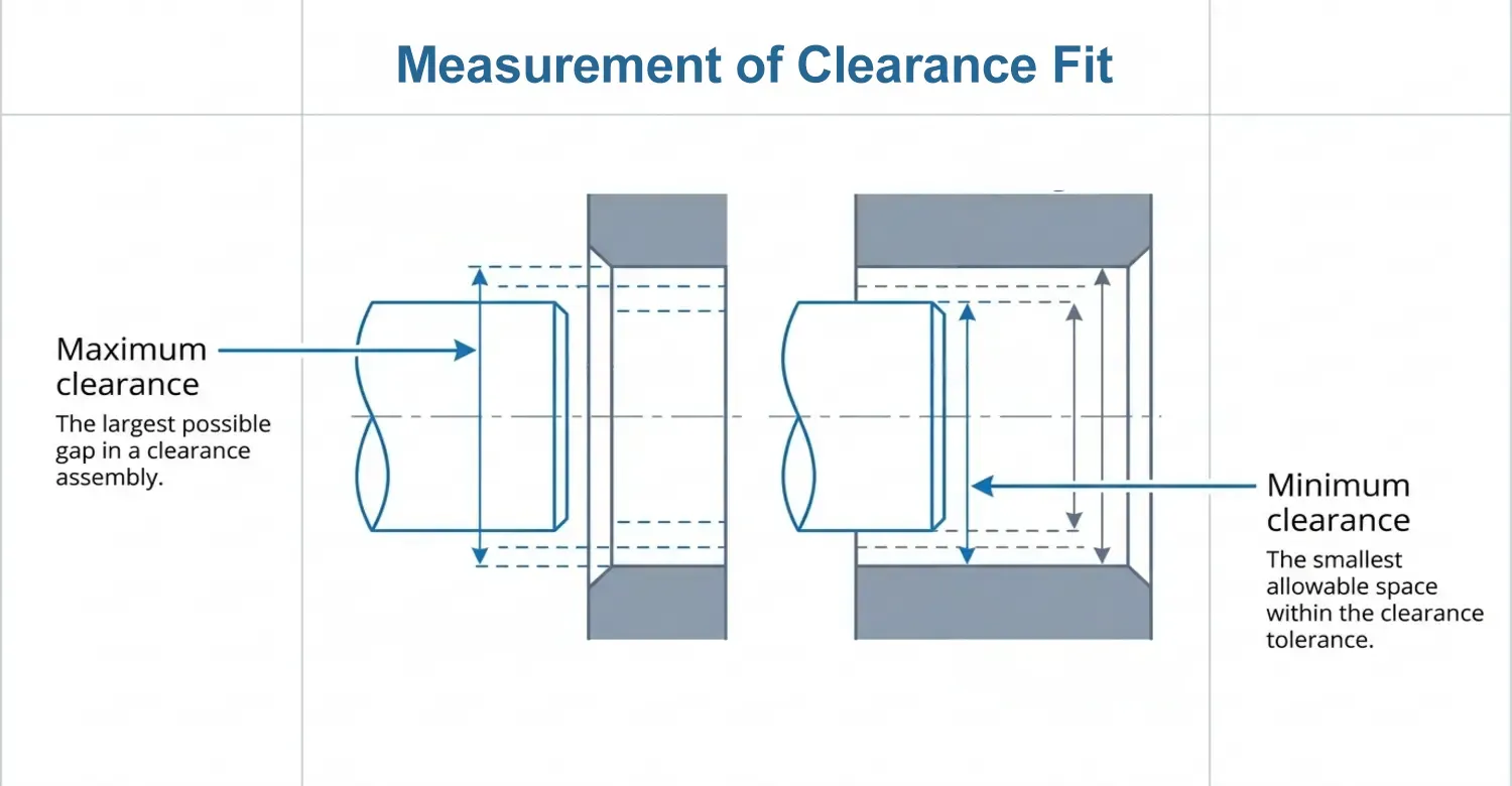 dimensional calculation diagram for clearance between shaft and hole