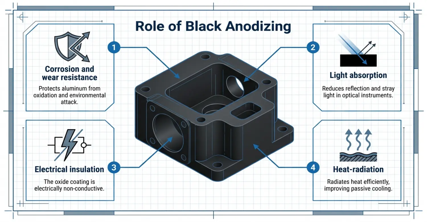 functional roles and benefits of black anodizing for aluminum parts