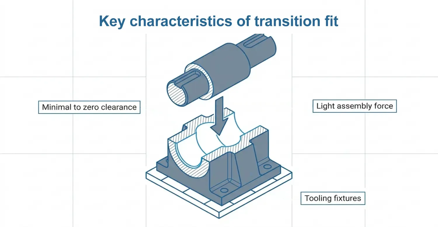 precision transition fit showing minimal clearance for tooling fixtures